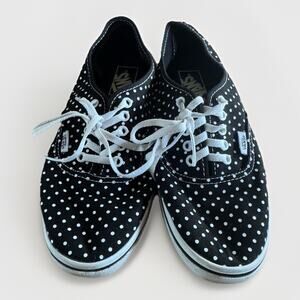 Vans Lo Pro Black White Polkadot Shoes Low Profile Women 7.5